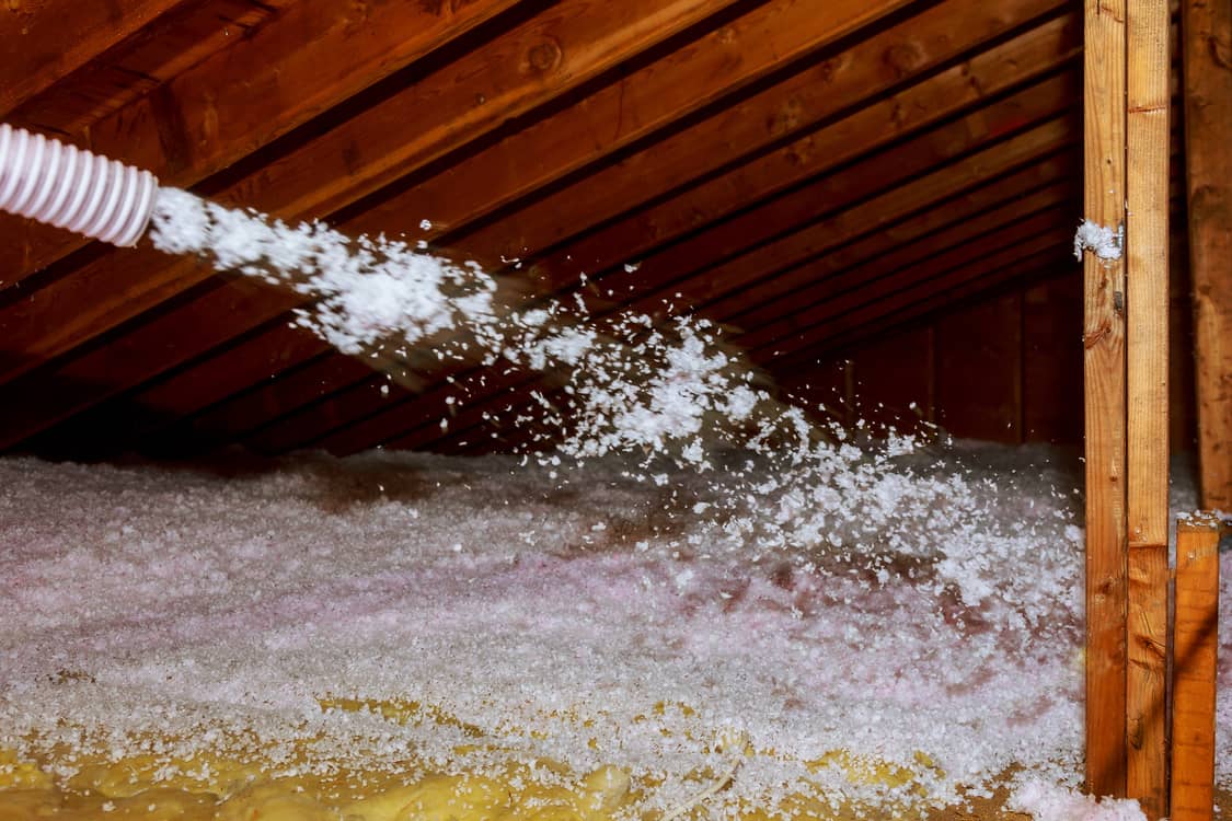 Blown in attic insulation