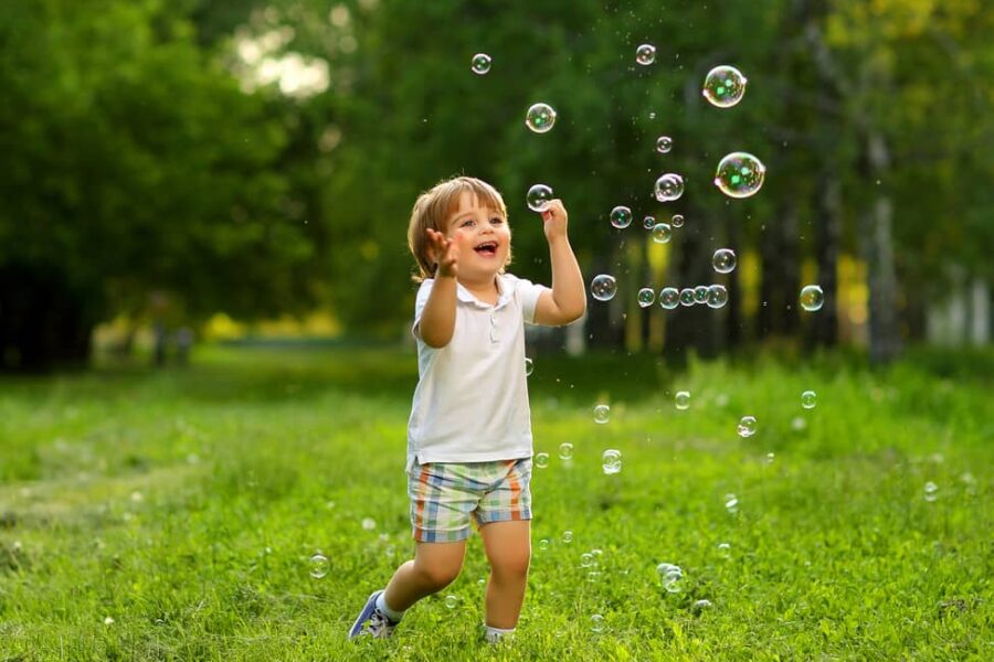 Blowing bubbles does not keep mosquitoes away.