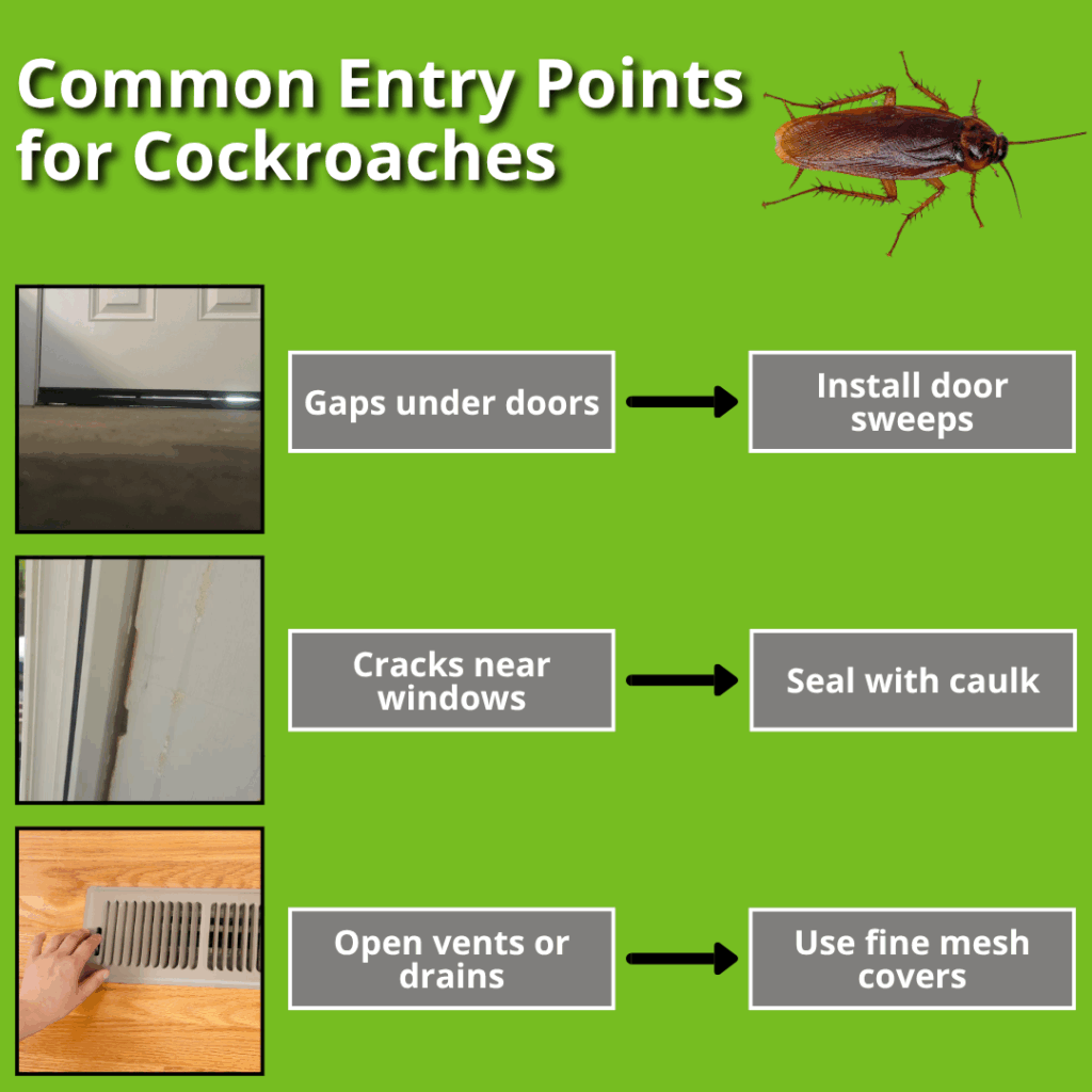 common entry points for cockroaches