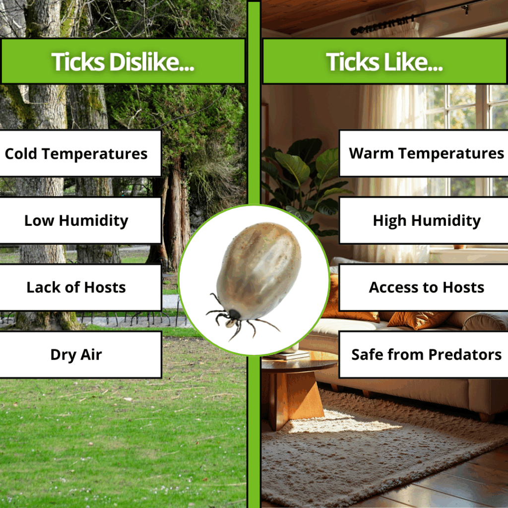 why ticks like to hibernate in homes during the winter