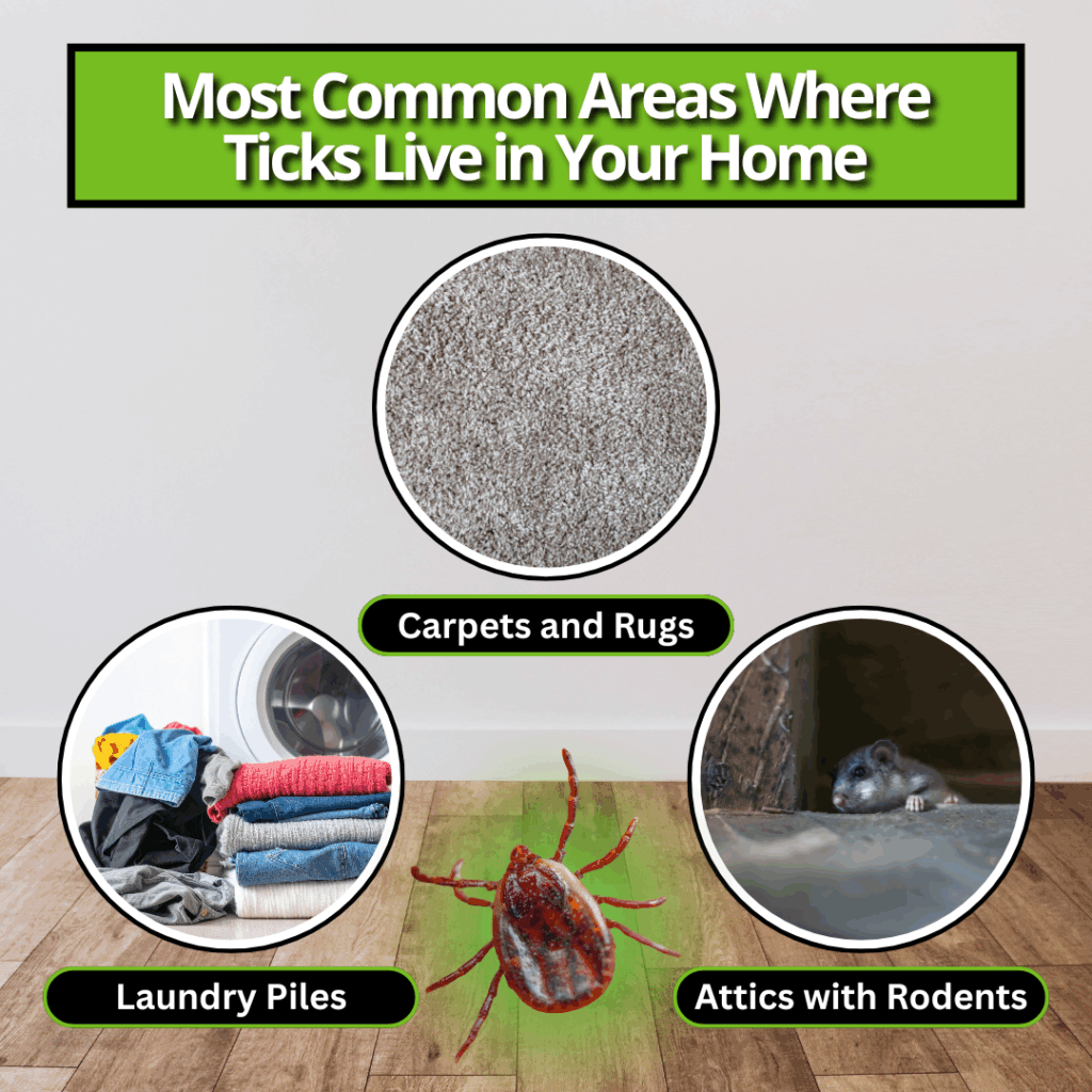 most common areas ticks live in a home